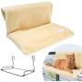 Strong Hanging Cat Hammock - Plush Pet Shelf - Folds Easily for Travel - Hang Anywhere (Beige and Grey)