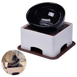 JOHOBA Elevated Dog Feeder for Bulldog & Flat-Faced Dogs,Tilted Bowl Effectively Avoids Flatulence & Indigestion,Double Non-Slip Mats 2 Cups