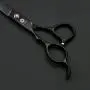7/8 inch Left Handed Dog Hair Cutting/Chunker Shears, Pet Grooming Japanese 440C Thinning/Blending/Texturizing Scissors , 23 Teeth Fishbone-shaped Chunker (C-7 inch-Black Cutting Scissor)