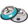 Legendog 2Pcs Cat Bowl Pet Bowl Stainless Steel Cat Food Water Bowl Non-Slip Rubber Base Small Pet Bowl Cat Feeding Bowls Set (Gray Blue)