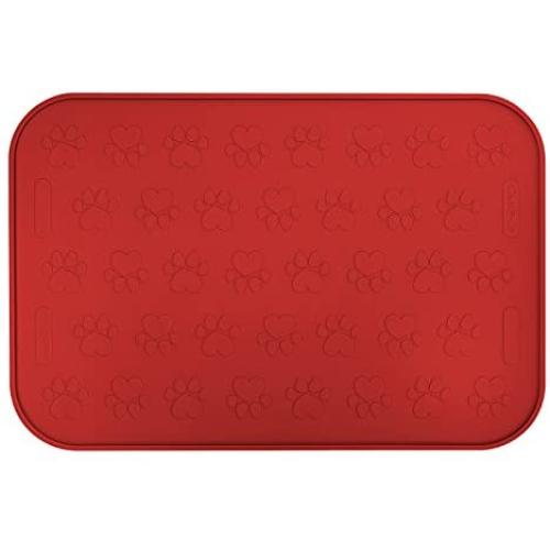 SmithBuilt 24'' x 16'' Large Dog Food Mat - Waterproof Non-Slip Silicone Cat Pet Bowl Feeding Placemat