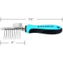 Vets Pride USA Dematting Comb for Dogs and Cats - Stainless Steel Tool for Tangles, Knots, and Matted Hair - Reversible Serrated Blades - Soft Handle and Thumb Rest - Perfect for Any Breed and Size