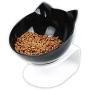 Cat Bowl with Raised Stand, 15°Tilted Anti-Slip Cat Food and Water Pet Feeding Bowls, Protect Pets Cervical Vertebra, Detachable Pet Bowl for Cats and Small Dogs with a Dish Washing Brush