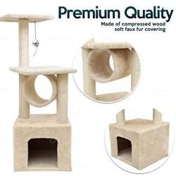 Zone Tech Pet Cat Tower Tree - Premium Quality Large Multi-Level Safe Cat Tree Stand House with Scratching Posts Tower Playing Spot Condo