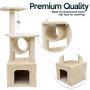 Zone Tech Pet Cat Tower Tree - Premium Quality Large Multi-Level Safe Cat Tree Stand House with Scratching Posts Tower Playing Spot Condo