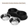 EpetsLove Dog Bowls Double Stainless Steel Dog Water and Food Bowls with Non-Slip Resin Station, Pet Feeder Bowls for Puppy Medium Dogs Cats