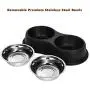 EpetsLove Dog Bowls Double Stainless Steel Dog Water and Food Bowls with Non-Slip Resin Station, Pet Feeder Bowls for Puppy Medium Dogs Cats EpetsLove Dog Bowls Double Stainless Steel Dog Water and Food Bowls with Non-Slip Resin Station, Pet Feeder Bowls for Puppy Medium Dogs Cats