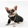 Hanamaki 2Pcs Gold Plastic Collar Link Dog Chain Necklace. Cute Fashion Bling Pet Metal Look Jewelry for Small and Medium Cat Dog Accessories (14.6-17.3inch)