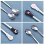 4 Pieces Dog Cat Spoon Pet Can Spoon Stainless Steel Pet Food Spoon Cat Claw Spoon for Dog and Cat Food Can, White and Black