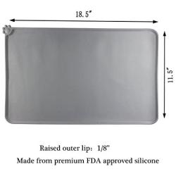 ONME Pet Feeding Mat, Silicone Waterproof Dog Cat Food Mat ，Foldable Dog Bowl Placemat Rusable Puppy Mat 【 Bowl as Gift 】
