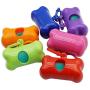 INNOLIFE Set of 6 Bone Shaped Dispensers + 90pcs Pet Waste Bags, Dog Waste Bags, Bulk Poop Bags on a roll, Clean up Poop Bag