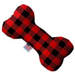 Mirage Pet Products Red Buffalo Check 6 Inch Bone Dog Toy