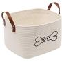 Morezi Large Cotton Dog Toy Box, 16''x13''x 10'' Puppy Toy Basket, Puppy Bins, Dog Storage bin, Laundry Basket - Perfect for organizing pet Toys, Blankets, leashes, Coat and Dog Stuff