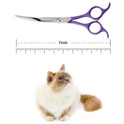 TooSharp Dog Grooming Curved Scissor - 7 Inch Professional Sharp Trimming Shears Designed for Right/Left handers for Long Short Hair of Cat Pet