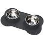 Benephit Dog Bowls Stainless Steel Dog Bowl with No Spill Non-Skid Silicone Mat 53 oz Feeder Bowls Pet Bowl for Dogs Cats and Pets