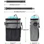 TOPSOSO Dog Treat Pouch Bag with Poop Bag Holder, Collapsible Feeder Bowl, Poop Bag Waterproof Shoulder Waist Strap Dog Food Backpack Toys Bag, Easily Carrying Dog Toys, Food (Gray)
