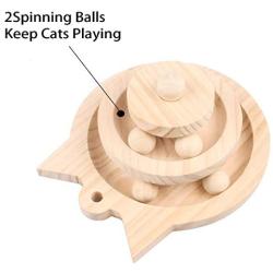 【2021 Update】 Cat Ball Track Cat Toys Safety Material Wooden Natural Cat Toy of Play Circle Track with Moving Balls Satisfies Kitty’s Hunting, Chasing & Exercising Needs Pet Supplies (Catnip ball DIY)