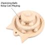 【Update 2021】 Cat Ball Track Cat Toys Safety Material Wooden Natural Play Circle Track with Moving Balls Satisfies Kitty’s Hunting, Cat Toys for Indoor Cats Interactive Pet Supplies (Softwood)