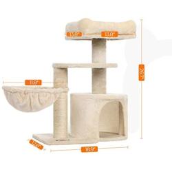 FEANDREA Cat Tree, Small Cat Tower, Condo, Scratching Post