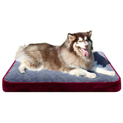 Hero Dog Large Dog Bed Orthopedic Jumbo Pet Beds 42/48 Inch Washable Soft Dog Crate Pad Mat Anti Slip Sleeping Mattress with Removable Cover, Multi Color