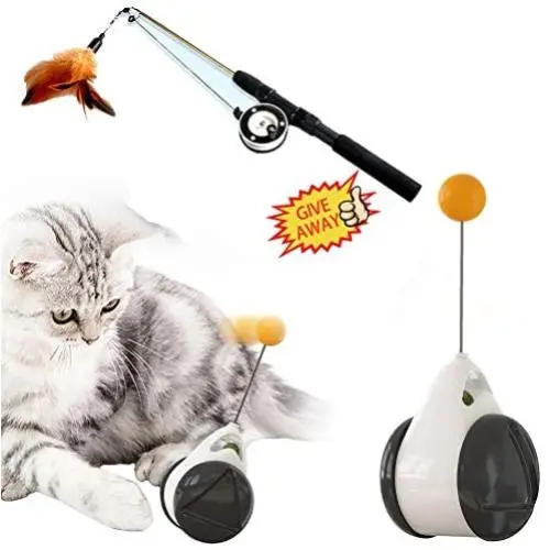 LZJDS Balance Car Design Tumbler Cat Toy Teaser Toys for Indoor Kitten Cats Ball Kitten Reat Puzzle Balanced Chasing Interactive Swing Chaser Turntable Pet Toy Pet Supplies,White,1 LZJDS Balance Car Design Tumbler Cat Toy Teaser Toys for Indoor Kitten Cats Ball Kitten Reat Puzzle Balanced Chasing Interactive Swing Chaser Turntable Pet Toy Pet Supplies,White,1