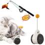 LZJDS Balance Car Design Tumbler Cat Toy Teaser Toys for Indoor Kitten Cats Ball Kitten Reat Puzzle Balanced Chasing Interactive Swing Chaser Turntable Pet Toy Pet Supplies,White,1