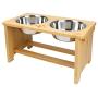 HTB Elevated Dog Bowls,Raised Dog Bowl Stand Feeder with 2 Stainless Steel Bowls,Dog Cat Pet Food Water Bowls