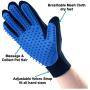 Teenway Pet Grooming Glove 1Pair - Pet Hair Remover Glove Bath Glove - Gentle Deshedding Efficient Pet Mitt - Pet Massage Glove - Designed for Medium and Long Haired Cats Dogs and Other Pets