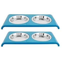 Iconic Pet Colour Splash Blue Cat Saucer Diner (Set of 2)