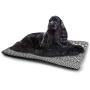 DayDayFun Henna Pet Sleeping Mat Black White Design Floral Elements Monochrome Tattoo Pattern South Pet Mats for Litter Boxes Black White
