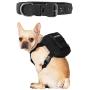 OneTigris Small Dog Backpack and Dog Collar Set, Small Tactical Dog Harness for Puppy Camping Walking(Black)