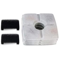 Vekonn Elliptical Cat Water Fountain Filter, 6 Filters Pack for Stainless Steel Top Elliptical Pet Fountain, 4 Carbon Filters and 2 Sponge Filters