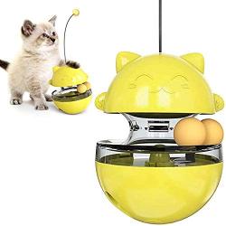 DLFE 3 in 1 Cat Tumbler Toys,Cat Interactive Toy Indoor Amused Cat Toy Pet Training Supplies,Puzzle Toy,Cat Food Balls Slow Feeder,Funny Cat Stick for Cat