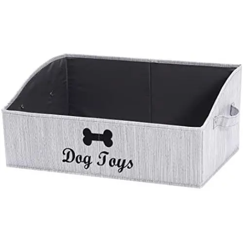 Geyecete Large Dog Toys Storage Bins - Foldable Fabric Trapezoid Organizer Boxes with Handle, Collapsible Basket for Dog Toys Geyecete Large Dog Toys Storage Bins - Foldable Fabric Trapezoid Organizer Boxes with Handle, Collapsible Basket for Dog Toys