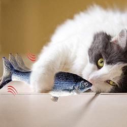 Electric Wagging Fish, Realistic Flopping Fish, Realistic Plush Simulation Electric Wagging Fish Cat Toy Catnip Kicker Toys, Funny Interactive Pets Pillow Chew Bite Kick Supplies for Cat Kitten Kitty
