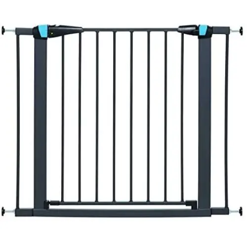 MidWest Homes for Pets Walk-Thru Steel Pet Gate w/ ''Safety Glow'' Frame; 29'' & 39'' Tall Pet Gates in Soft White & Textured Graphite