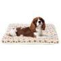 Ultra Soft Pet (Dog/Cat) Bed Mat with Cute Prints | Reversible Fleece Dog Crate Kennel Pad | Machine Washable Pet Bed Liner (24-Inch, Brown)