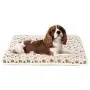 Ultra Soft Pet (Dog/Cat) Bed Mat with Cute Prints | Reversible Fleece Dog Crate Kennel Pad | Machine Washable Pet Bed Liner (24-Inch, Brown)