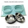 Pet Fit For Life Double Cat Dog Bowl Pet Feeding Station Stainless Steel No Spill Food and Water Bowls for Cats Kittens Small Dogs and Puppies