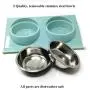 Pet Fit For Life Double Cat Dog Bowl Pet Feeding Station Stainless Steel No Spill Food and Water Bowls for Cats Kittens Small Dogs and Puppies Pet Fit For Life Double Cat Dog Bowl Pet Feeding Station Stainless Steel No Spill Food and Water Bowls for Cats Kittens Small Dogs and Puppies