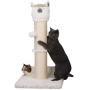 PutnPurr 32.5” Tall Alpaca Cat Scratching Post with Dangling Ball for Large, Multiple Cats. Designed for Vertical Stretch, Play and Lounge
