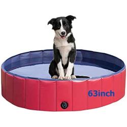 OSCREE Dog Pools for Large Dogs 63 Inch Foldable Dog Pool Portable pet Swimming Pool for Large Dogs