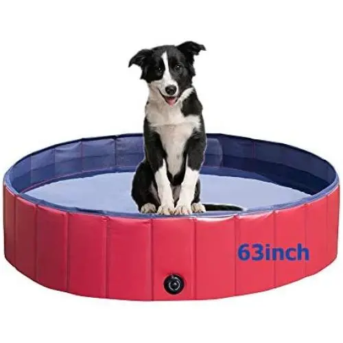 OSCREE Dog Pools for Large Dogs 63 Inch Foldable Dog Pool Portable pet Swimming Pool for Large Dogs OSCREE Dog Pools for Large Dogs 63 Inch Foldable Dog Pool Portable pet Swimming Pool for Large Dogs