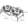Stainless Steel Raised Pet Bowl wtih Double Dog Cat Food and Water Feeder Dish Retro Iron Elevated Stand