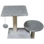 MIAO PAW 1Cat Tree CatTower Cat Condo Cat Furniture Activity Center Kitten Play House Cat Bed Sisal Scratching Posts and Double Platforms Grey