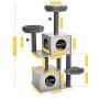 PAWZ Road from 51 to 57 Inches Cat Tree Modern Cat Tower Featuring 2 Super Large Condo, Sturdy Scratching Posts, and Removable Soft Perches