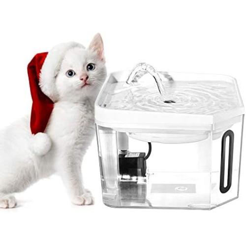 CATISM Cat Water Fountain,Dog Water Dispenser, 2.5L /84oz Silent Transparent Automatic Water Dispenser with replaceable Filter for the Health of pets
