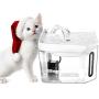 CATISM Cat Water Fountain,Dog Water Dispenser, 2.5L /84oz Silent Transparent Automatic Water Dispenser with replaceable Filter for the Health of pets
