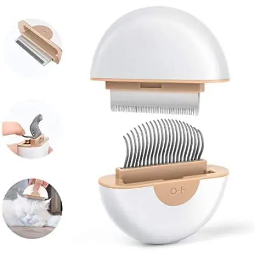 Cat Hair Removal Comb Dog Grooming Brush 2 in 1 Pet Massage Shedding Brush Portable Self Cleaning Tools for Short Long Haired Puppy & Kitten & Rabbit & Little Pets Cat Hair Removal Comb Dog Grooming Brush 2 in 1 Pet Massage Shedding Brush Portable Self Cleaning Tools for Short Long Haired Puppy & Kitten & Rabbit & Little Pets