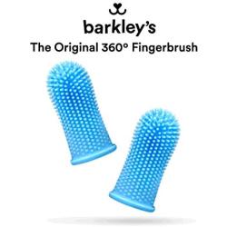 Barkleys 360º Dog Fingerbrush Toothbrush - Ergonomic Design - Full Surround Bristles for Easy Cleaning - Set of 2, Clear